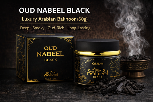 OUD NABEEL BLACK – Luxury Arabian Bakhoor (60g)  Deep • Smoky • Oud-Rich • Long-Lasting